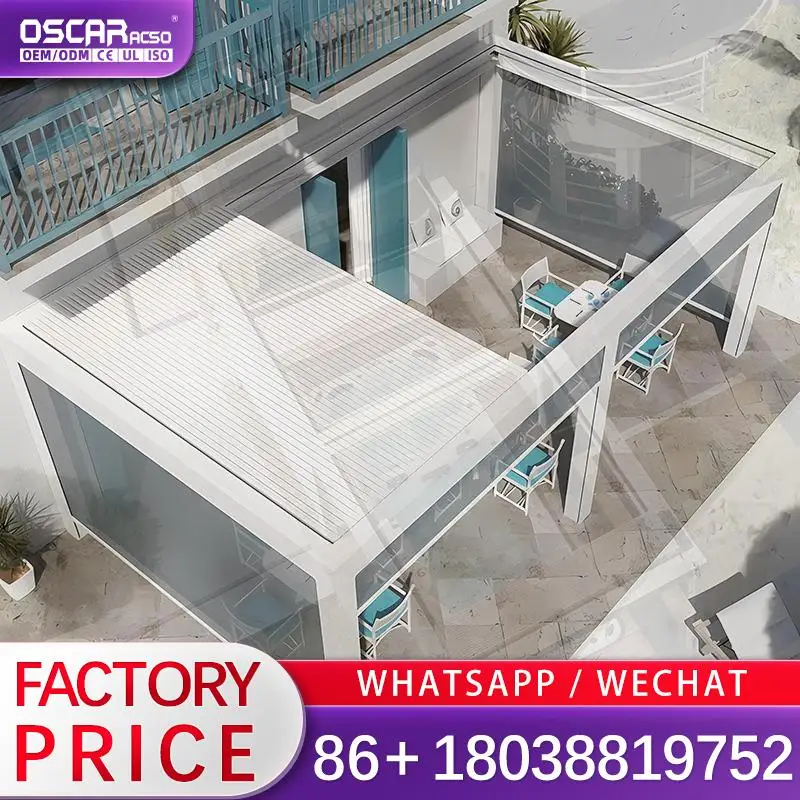Outdoor Aluminum Retractable Motorized Pergola Factory Price for Garden Patio Backyard pergolas