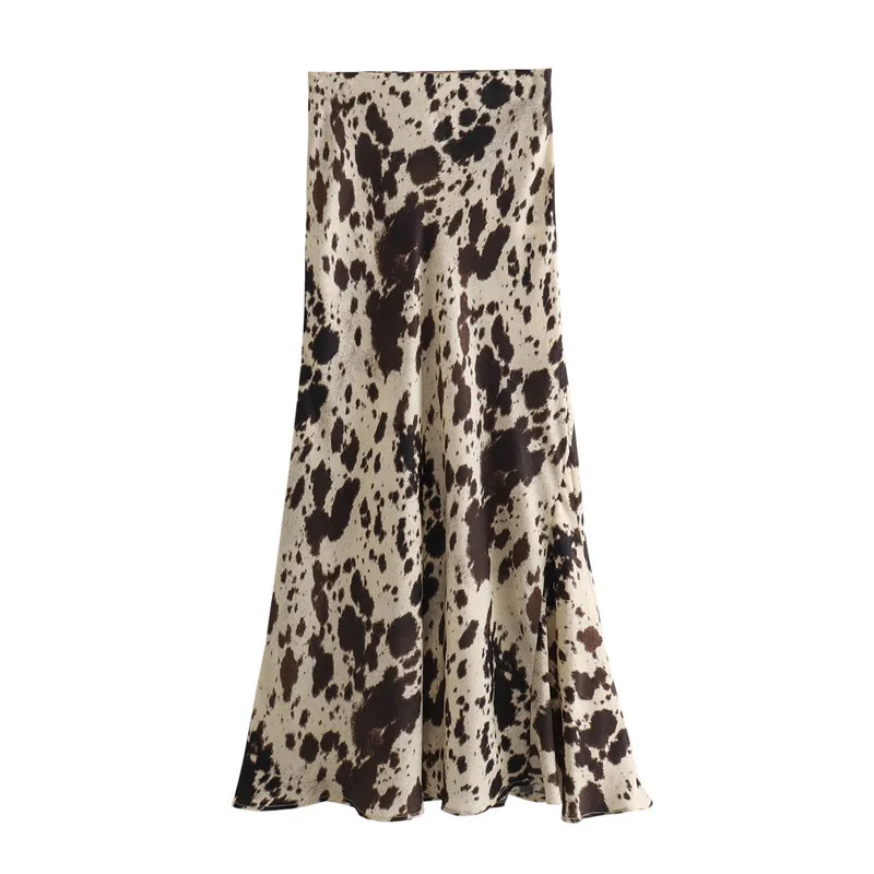 

Spring New Arrival European And American Style Elegant High Waist Floral Print A-Line Skirt For Women Slimming And Fashionable