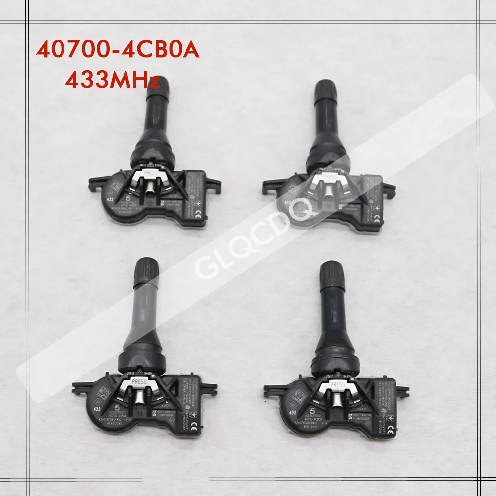 4PCS TPMS Tire Pressure Sensor for Nissan NV200 X-Trail Renault Espace Kadjar 433MHz 40700-4CB1B 40700-4CB0A 40700-4CB1A