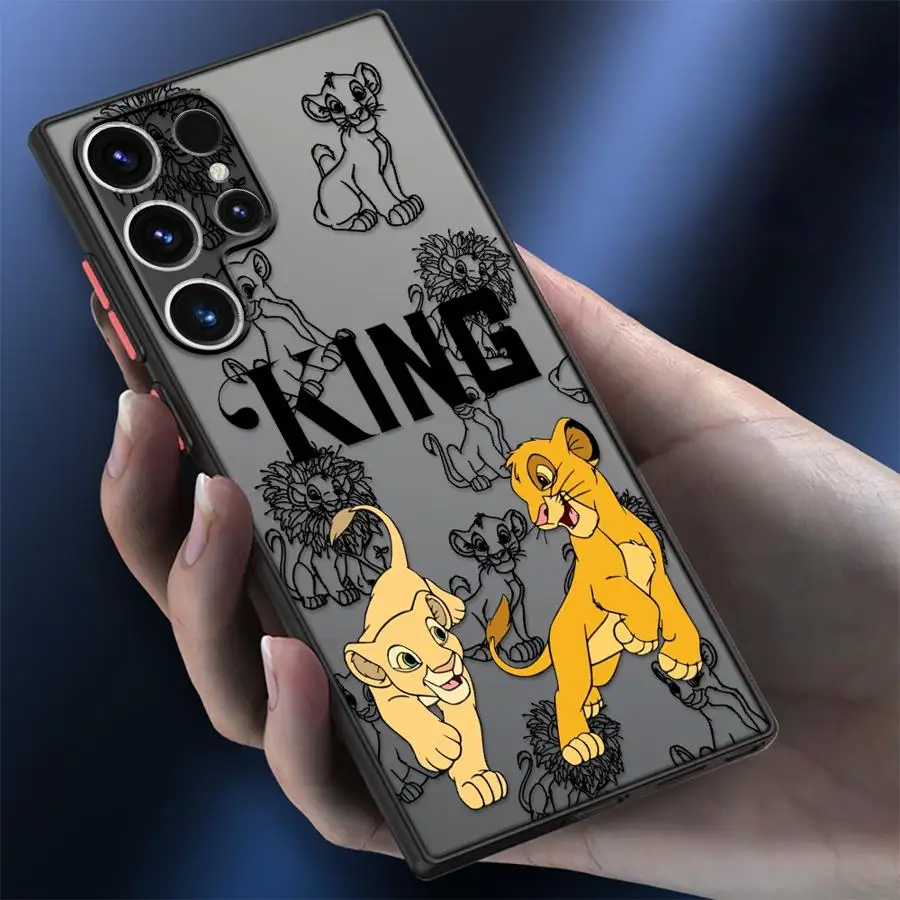 Case for Samsung Galaxy S20 S8 S23 Ultra S25 S22 Plus S24 S9 Note 20 10 S21 FE Soft Cover Disney Cute Lion King
