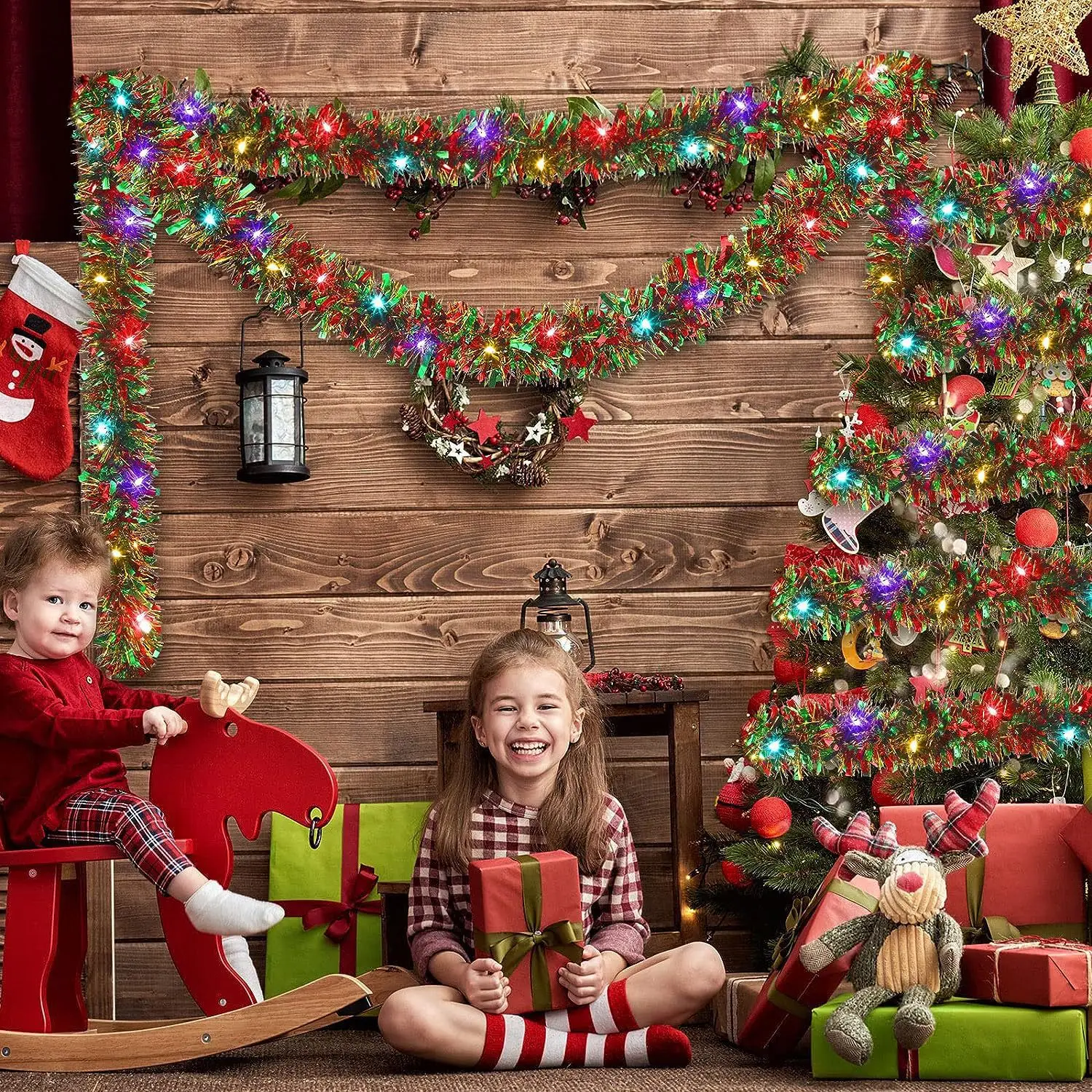 2/5 м Рождественская гирлянда – обзор и цена Tinsel Garland Decoration