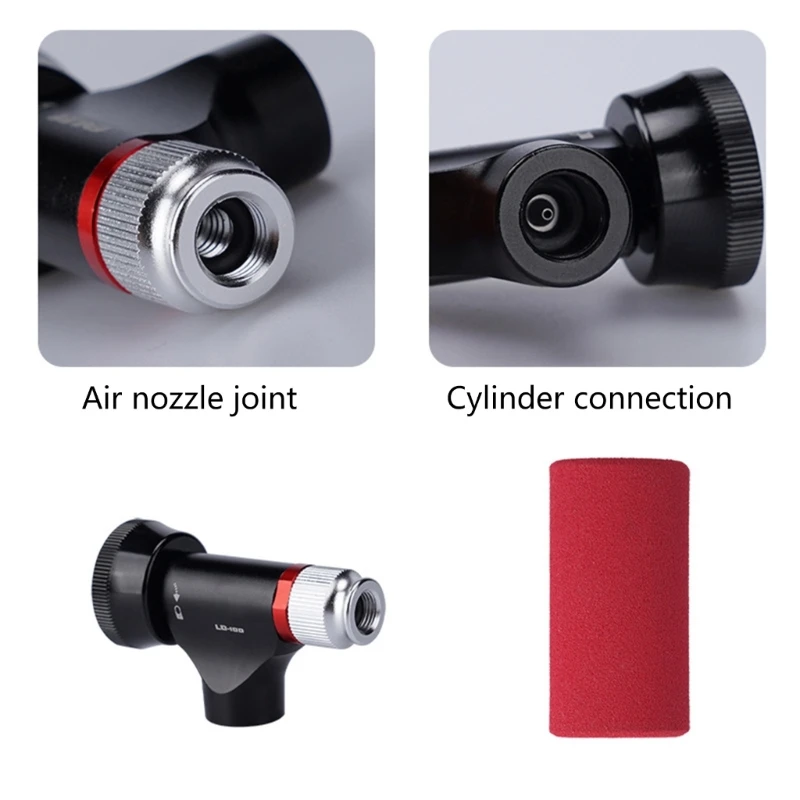 CO2 Tyre Filler Air Pumps with Pressure Gauge Road Bike Tire Inflator CO2 Inflator Head for Road & Mountain Bikes