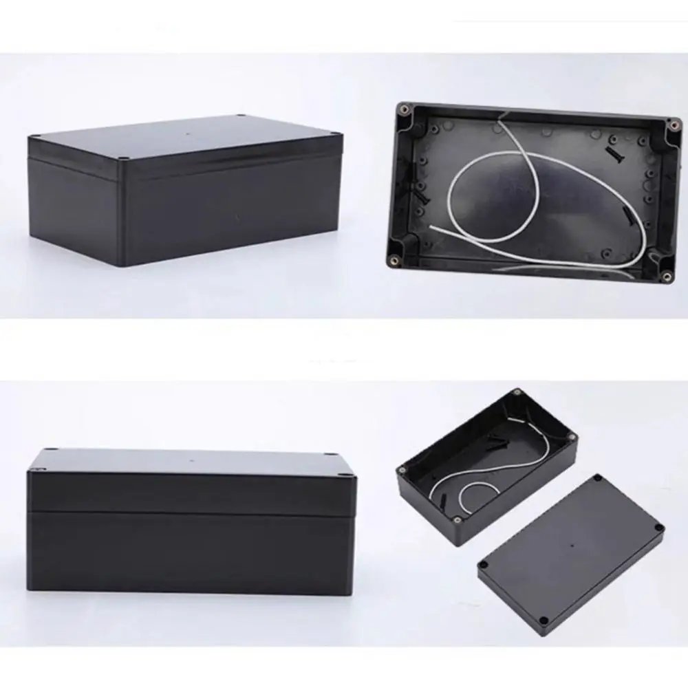ABS Plastic DIY Housing Instrument Electronic Project Box Waterproof Black Security Monitoring Case Three Layers