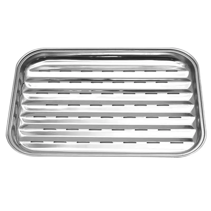 

Stainless Steel Grill Topper Barbecue Basket Tool Rectangular Vegetable Grill Pan Grill Vegetable Tray For Home And Traveling