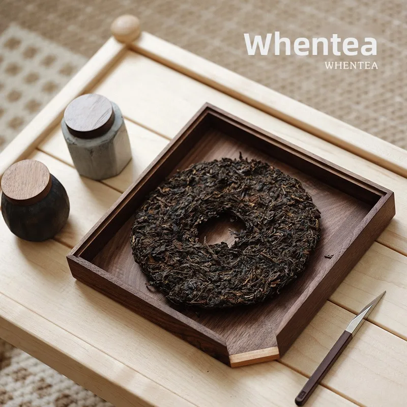 

Walnut Prunus Mume Tea Cake Box Tea Tray Serving Tray Tea Ceremony Accessories Handmade Vintage Chinese Style Real Wood
