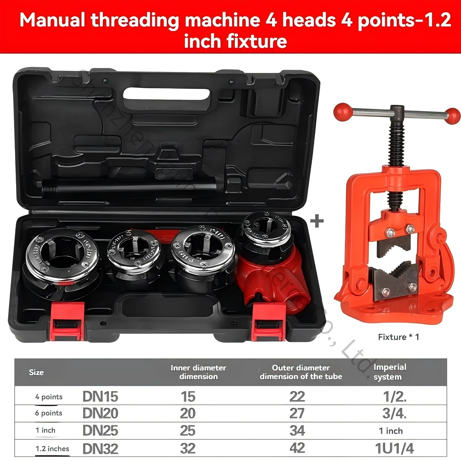 4 Minutes 2 Inch Manual Threading Machine Small Fire Pipe  Threading Tapping Machine Galvanized Iron Water Pipe Tooth Opener