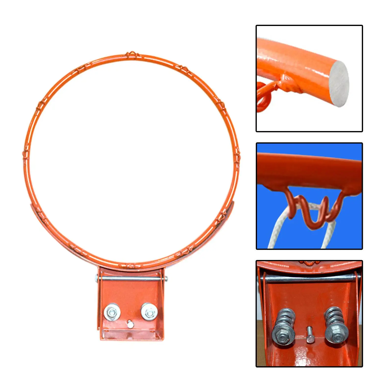 

18 inch Basketball Rim Standard Basketball Rim Portable 16 mm Steel Tube Repair Basketball Hoop for Yard Travel Repairing