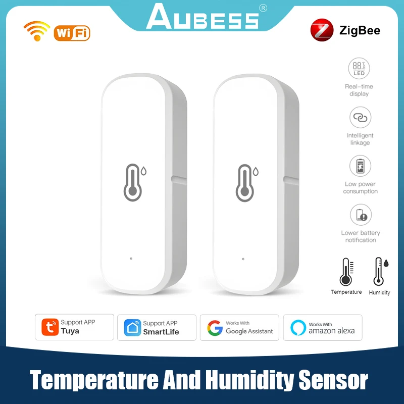 

Tuya WIFI Zigbee 3.0 Smart Temperature Humidity Sensor Indoor Hygrometer Thermometer Monitor Via Alexa Google Home Smart Life