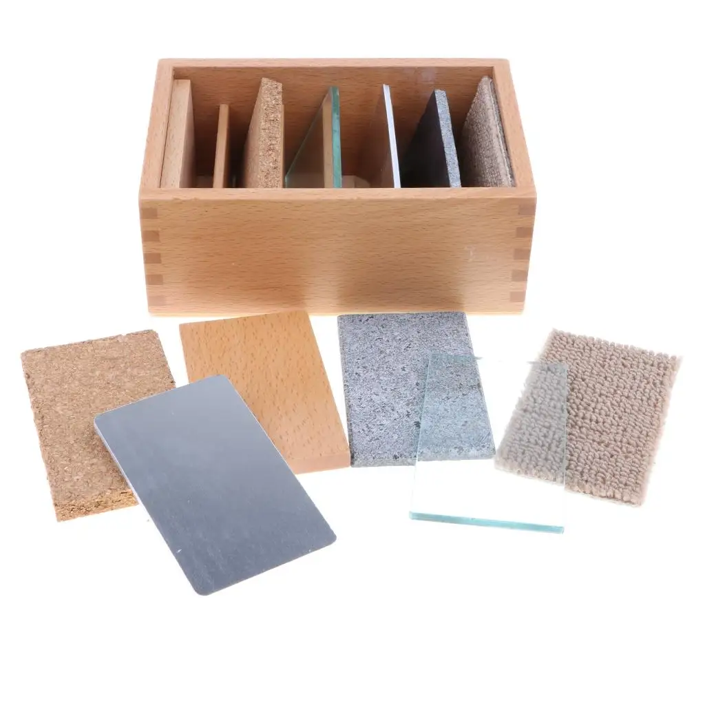 

Montessori Sensorial Materials Teaching Aids -Thermic Tablets (4 Pairs) with a Wooden Box