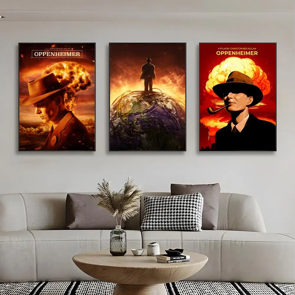 Biographical Drama O-Oppenheimer Poster Frameless Wall Art Print, Peel-and-Stick Removable
