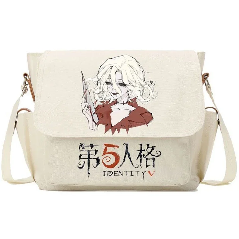 29x24x9cm, Black Beige, Identity V, Student Kids Teens, Anime Messenger Crossbody Shoulder Bags For School Girls Boys