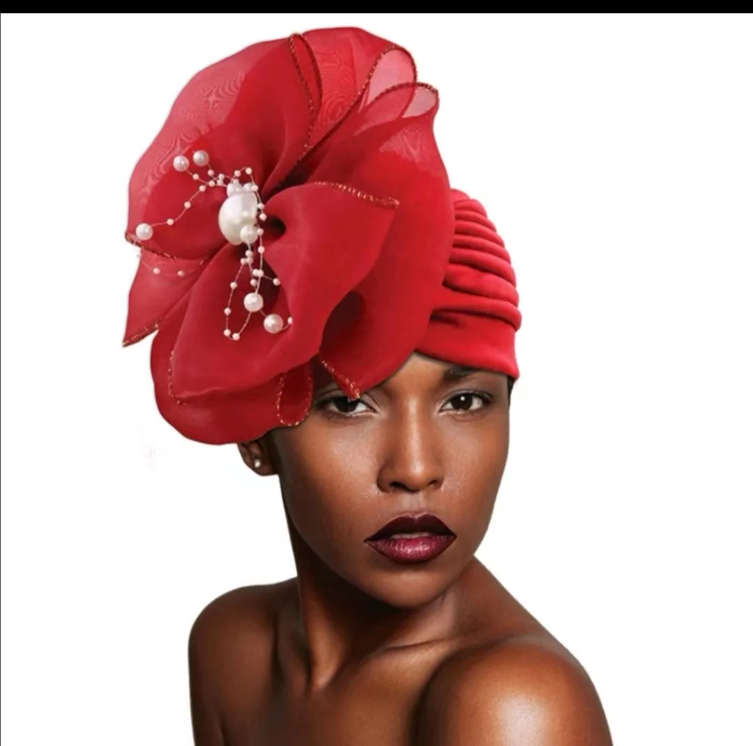 Women's Milk Silk Watermelon Flower Sleep Cap - Boho Style Indian Head Wrap, Soft Turban Bonnet