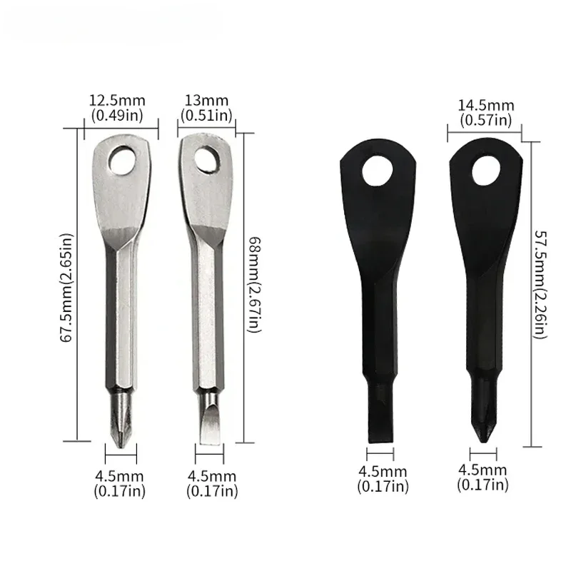 EDC Small Portable Phillips Slotted Screwdriver Set Keychain Mini Gadget Pocket Keyring Key Ring Cross Screw Driver Repair Tool