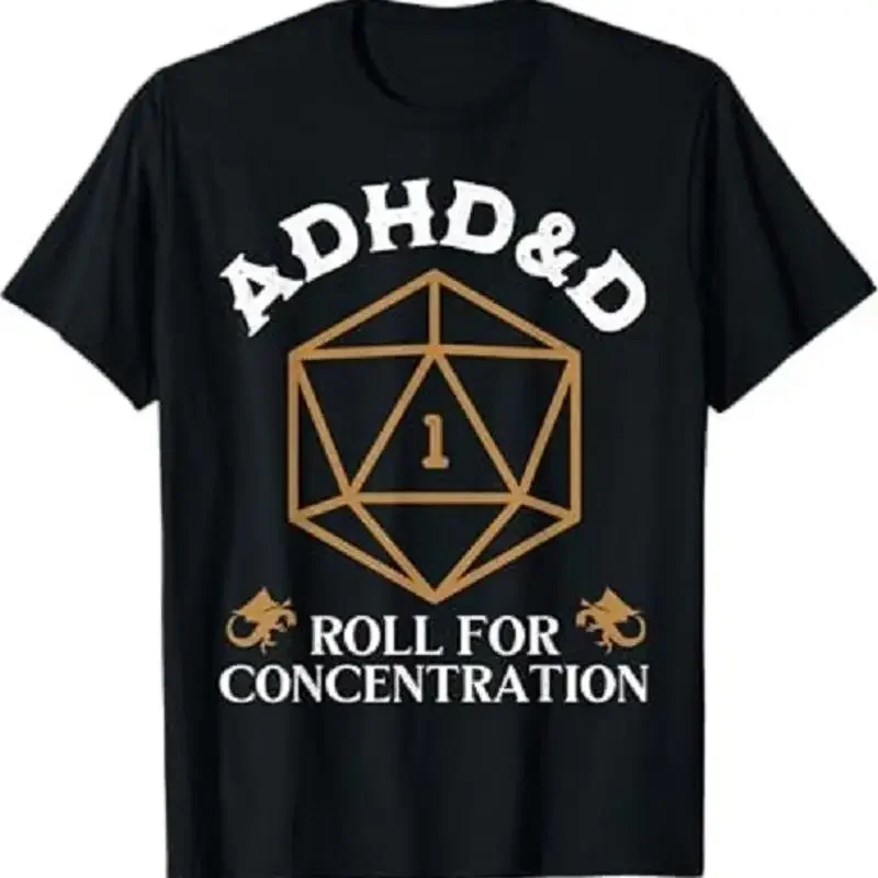 Vintage ADHD D Roll For Concentration D n D Men Women T Shirt