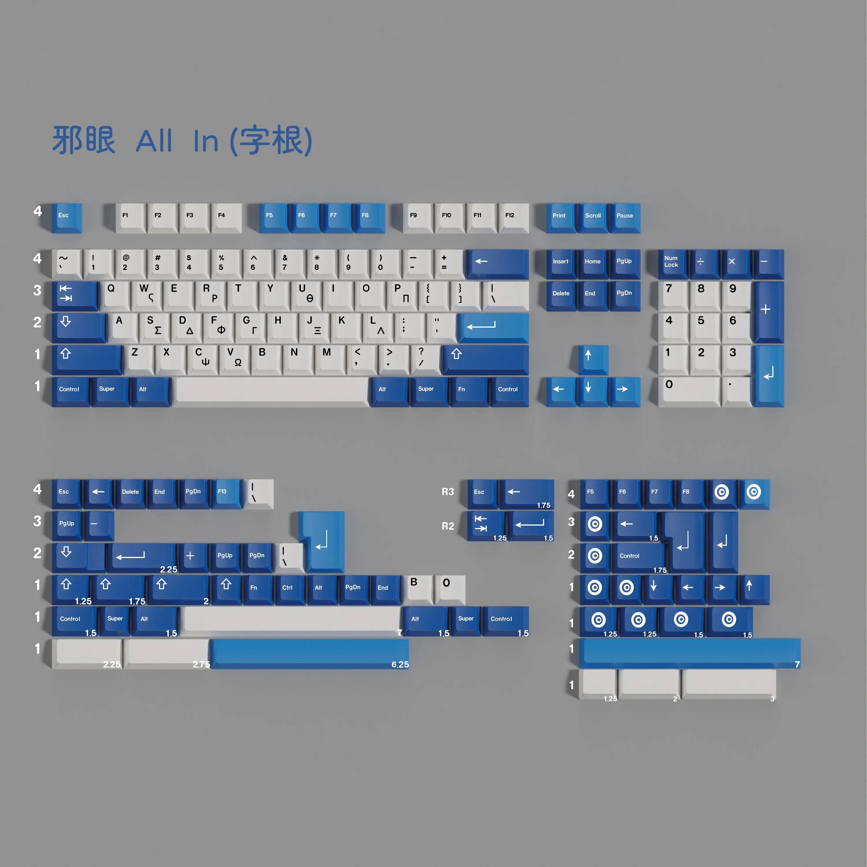 PBT Keycap Cherry Profile Clone GMK Evil Eye Keycaps Dye-Sub Key Cap For MX Mechanical Keyboard GH60 61 64 66 68 75 87 96 98 108