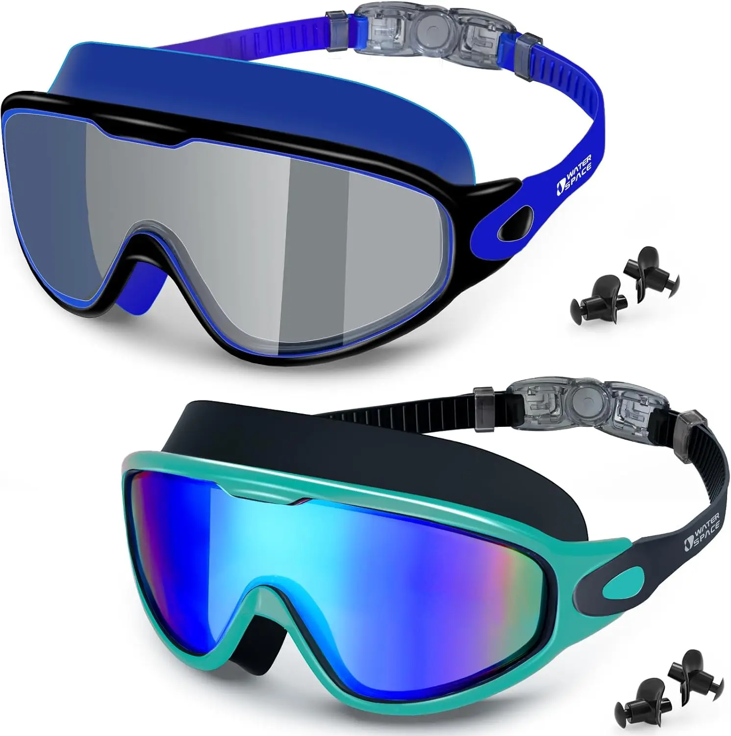 

Anti-Fog UV Swim Goggles 2 Pack, 180° Wide Vision No Leak for Men Women