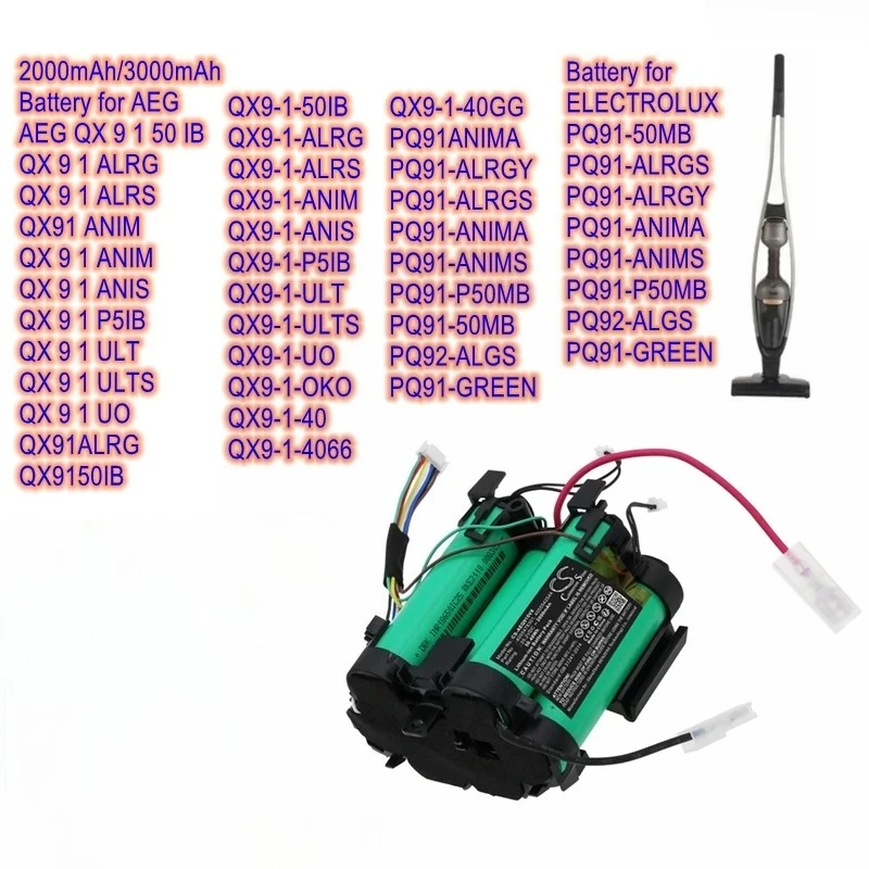 

Vacuum Cleaner Battery 4055478301, 4055542544 for ELECTROLUX PQ91-50MB, PQ91-ALRGS, ALRGY, ANIMA, ANIMS, P50MB, GREEN, PQ92-ALGS