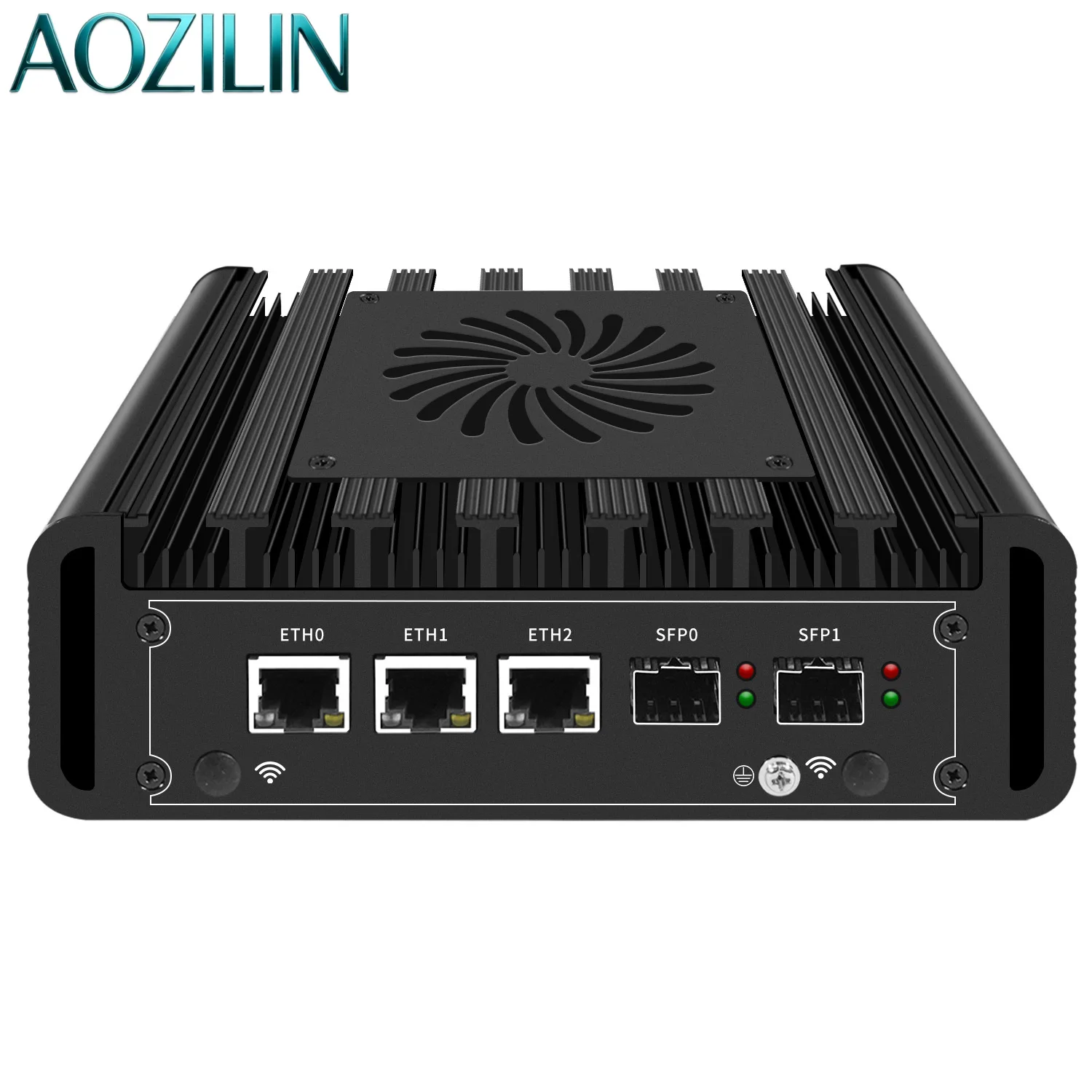 

AOZILIN H31F Mini PC Dual 10G SFP+ 3×2.5G RJ45 Intel N100/N355 4K DP HDMI GPIO 4G Network Firewall Server