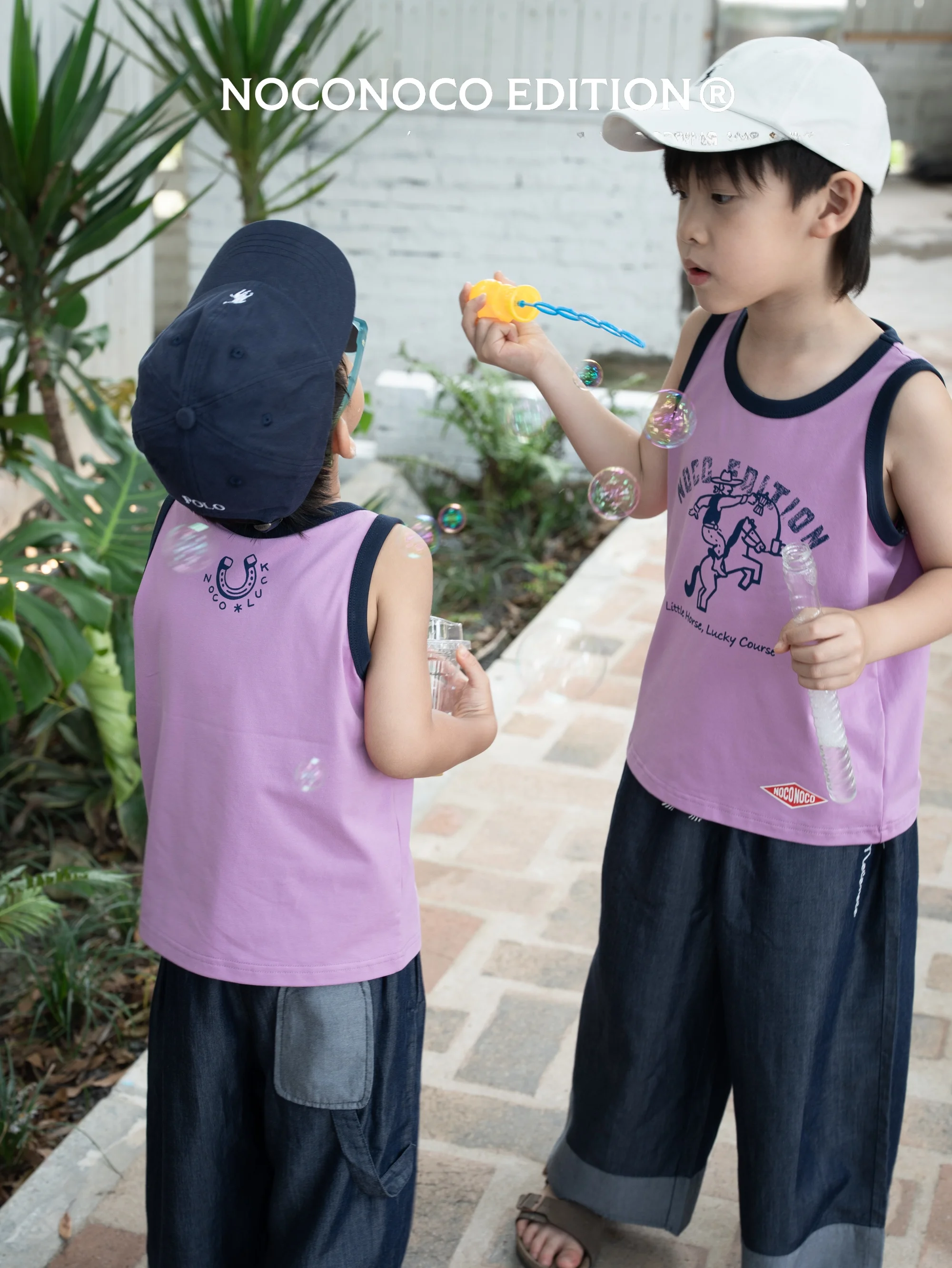 noconoco-夏新子供用アイス磁器綿弾性乗馬ベスト-2-色イエローピンクパープルカジュアルスタイルノースリーブ