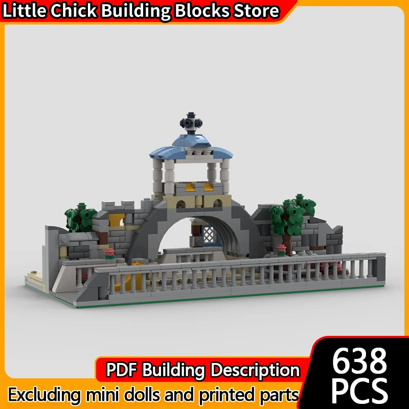 

City Street View Model MOC Building Bricks Ancient History Ruins Modular Technology Children Holiday Gifts Assemble Toys Suit