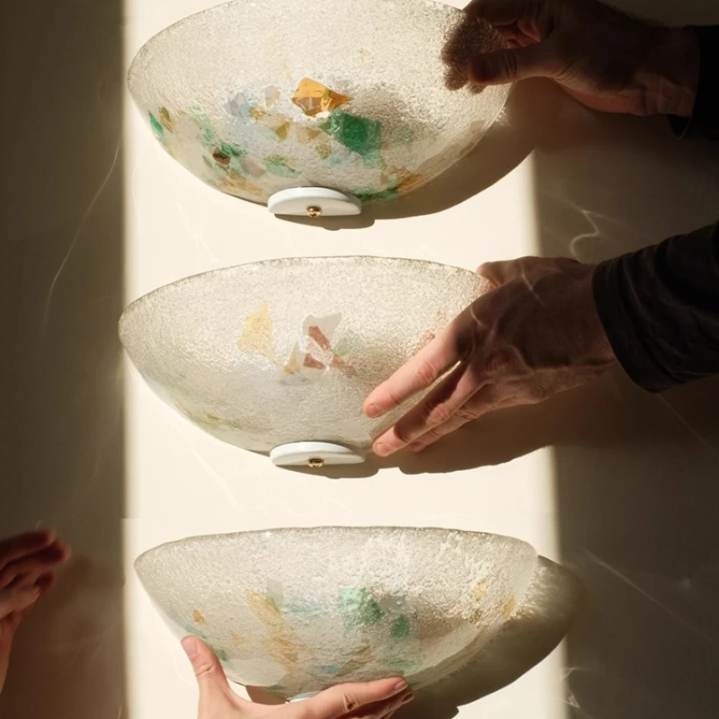 الفرنسية مصمم استدارة متجمد الزجاج وحدة إضاءة LED جداريّة مصابيح الإبداعية غرفة المعيشة غرفة نوم مطعم المطبخ جو الشمعدانات أضواء