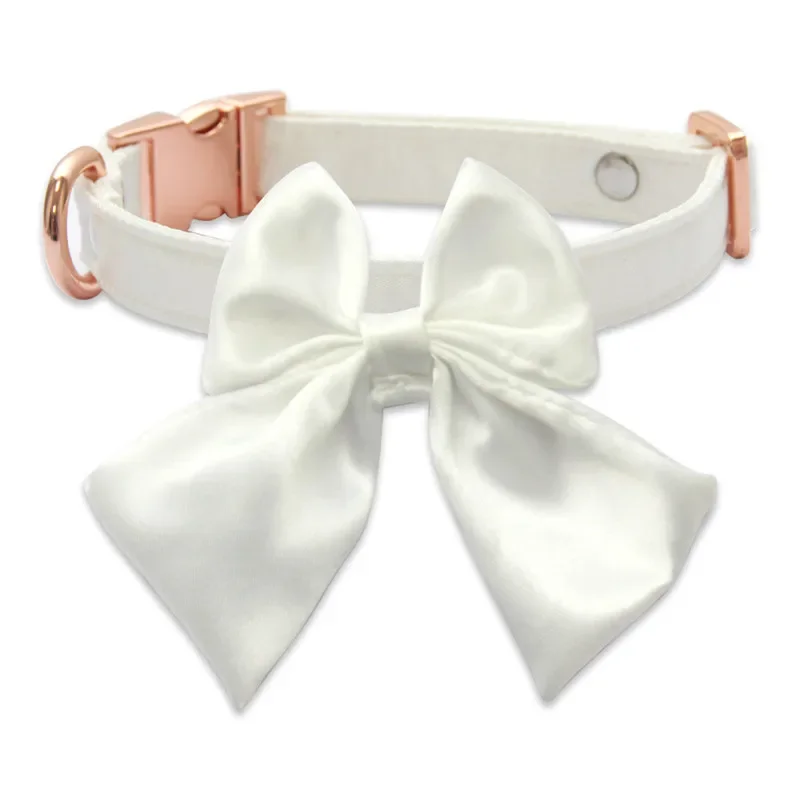 Bowknot كلب الياقات عالية الجودة الصغيرة المتوسطة الكلاب قلادة ربطة القوس فيونكة قابل للتعديل الانفصال الحيوانات الأليفة طوق مجوهرات الحفلات