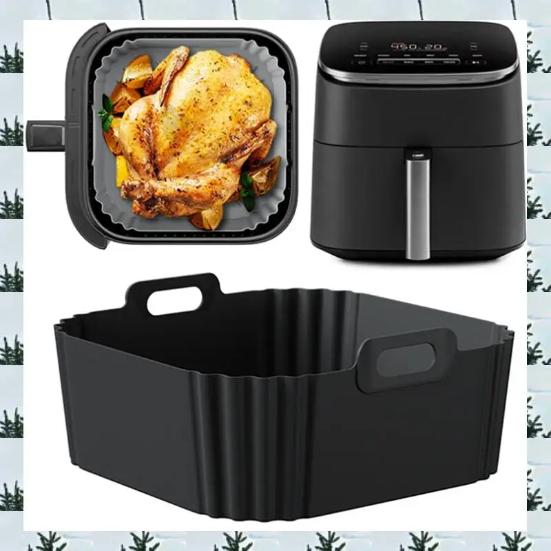ABLG 2 pièces doublures de friteuse à Air en Silicone pour friteuse à Air Ninja Pro XL AF141 AF140 AF181 doublures de friteuse à Air carrées panier réutilisable A