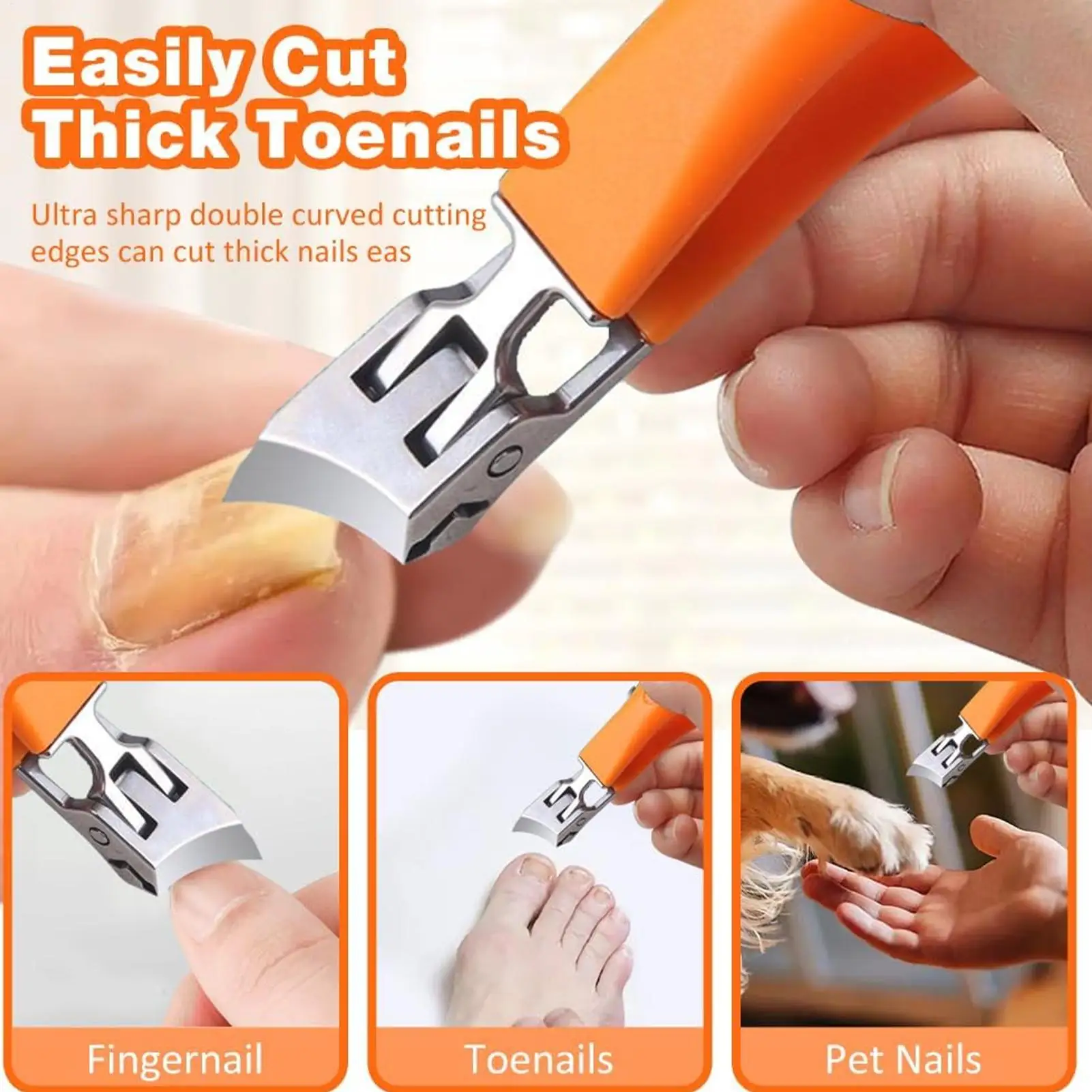 

Wide Jaw Nail Clippers 2 Pieces Anti Splash Nail Cutter Ingrown Toenail Clippers For Seniors Adults Manicure Pedicure Home