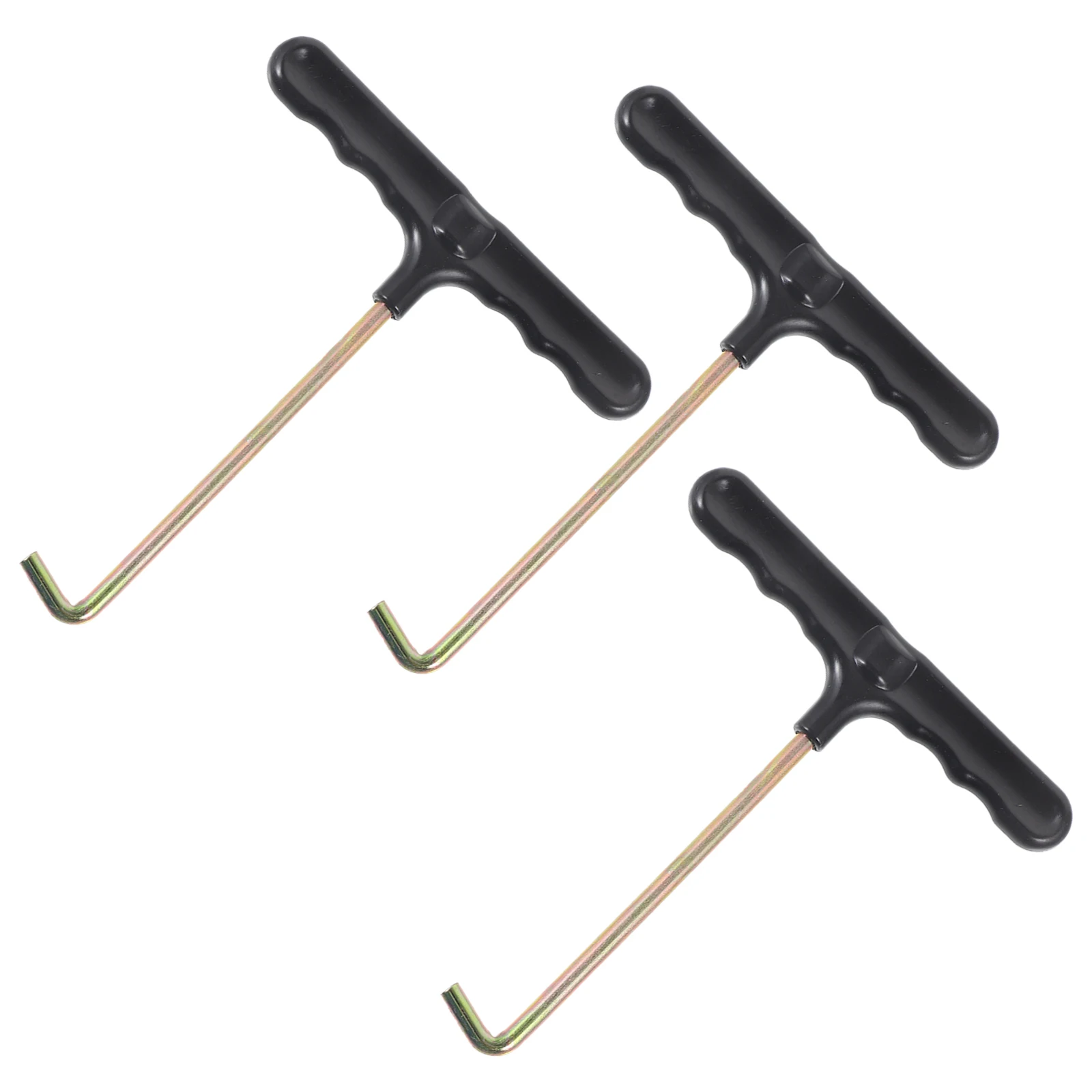 

3pcs Shoelace Puller Tightener Durable Plastic Iron Material Portable T-shaped Tools for Hockey Skates Shoes Laces