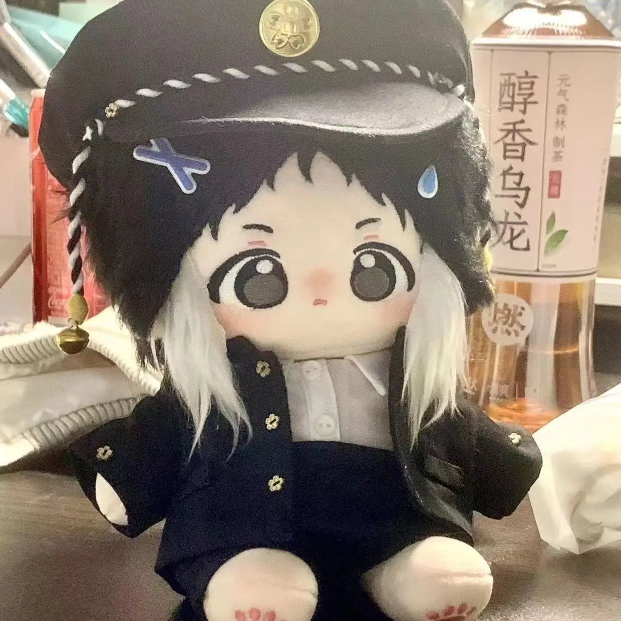 Ausgestopfte Anime Bungo streunende Hunde Ryuunosuke Akutagawa Baumwoll puppen niedliche 20cm Anzieh puppe Sammlerstücke Plüsch Geschenks pielzeug für Fans