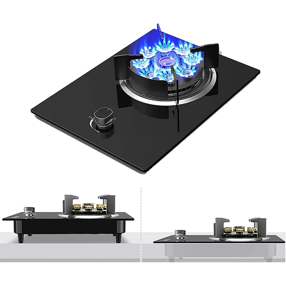 Quemador Cocina de gas Placa de gas Placa de gas integrada, Cocina de mesa, 1 anillo de placa portátil de hierro fundido, Estufa de gas de petróleo NG/GLP, F