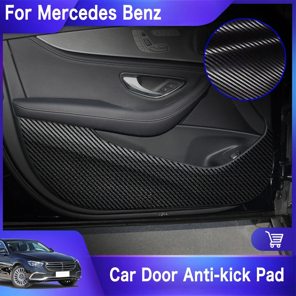 Fit For Mercedes Benz AMG A B C E S G Class GLC CLE CLA GLB GLS Car Door Anti-kick Pad Protector Mats Cover Sticker Auto Parts