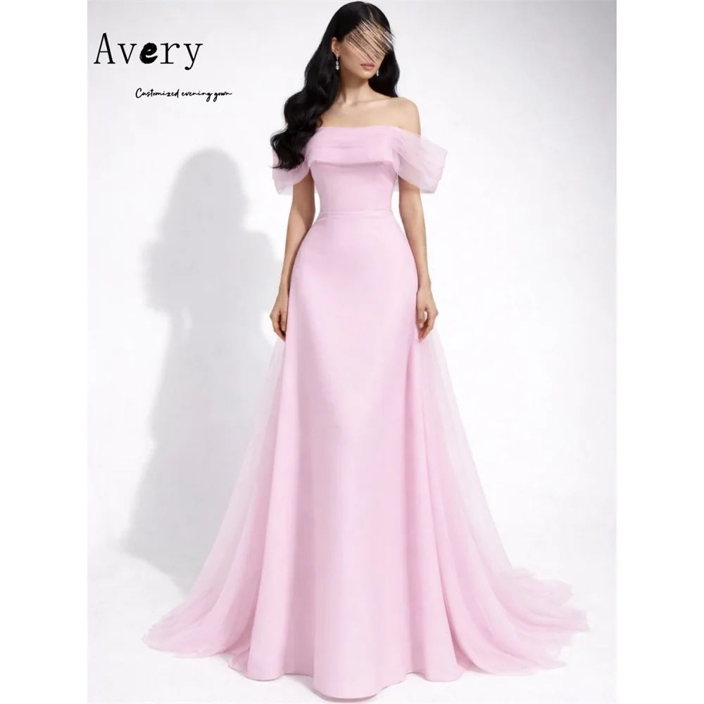 

Avery Custom Pink Fishtail Strapless Sleeveless Elegant Chic Woman Evening Dress for Event Luxury Women's Evening Dresses Party