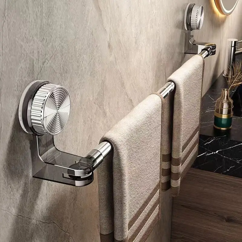 

Suction cup towel rack, stainless steel non-punching toilet rack