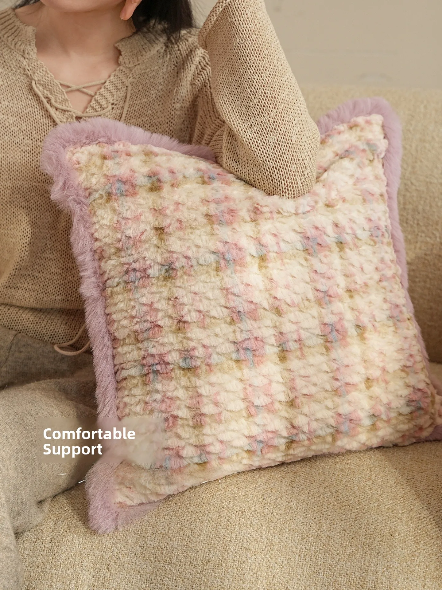 

Plu Sofa Pillow Living Room Winter Dopa Sle Removable Cover Long Pillowcase Soft PP Cotton Home Decorative Cuion