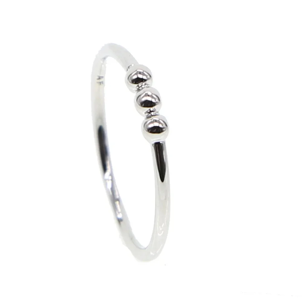 

Высокое качество 100% стерлингового серебра 925 пробы ободок бусины женские свадебные простые кольца обручальные украшения