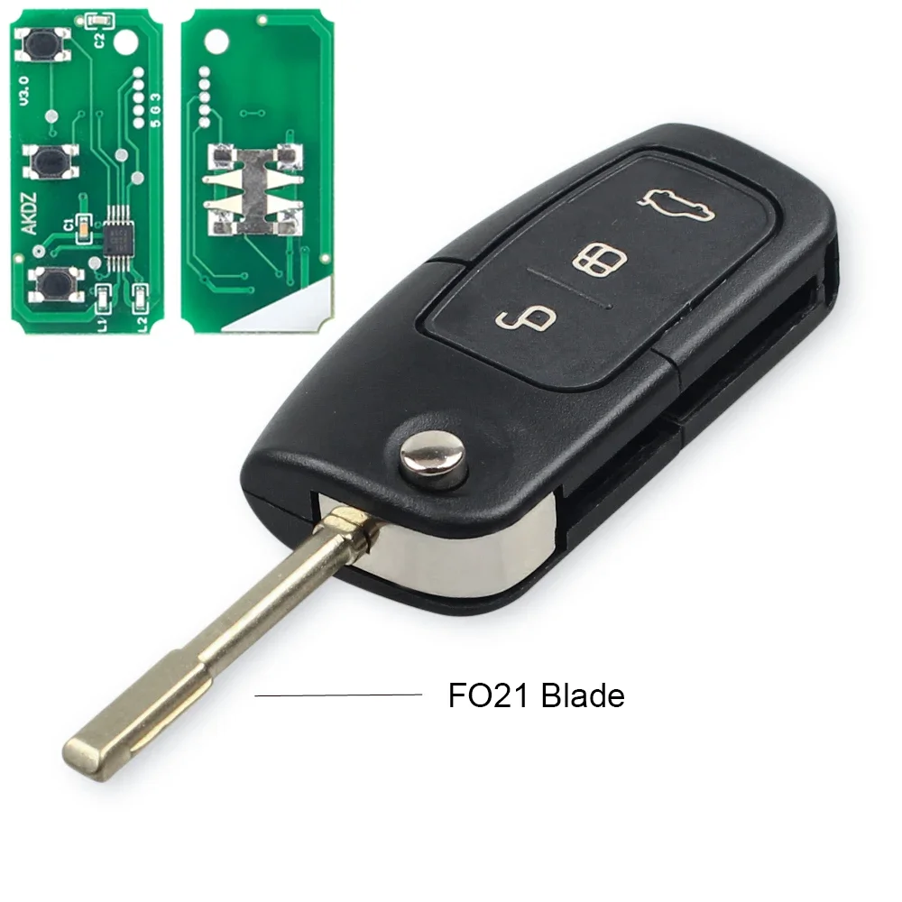 KEYYOU 433MHz 4D63 40bit/80bit Folding Remote Control Key for Ford Focus Fiesta 2013 Fob Case HU101 F021 Blade image 3