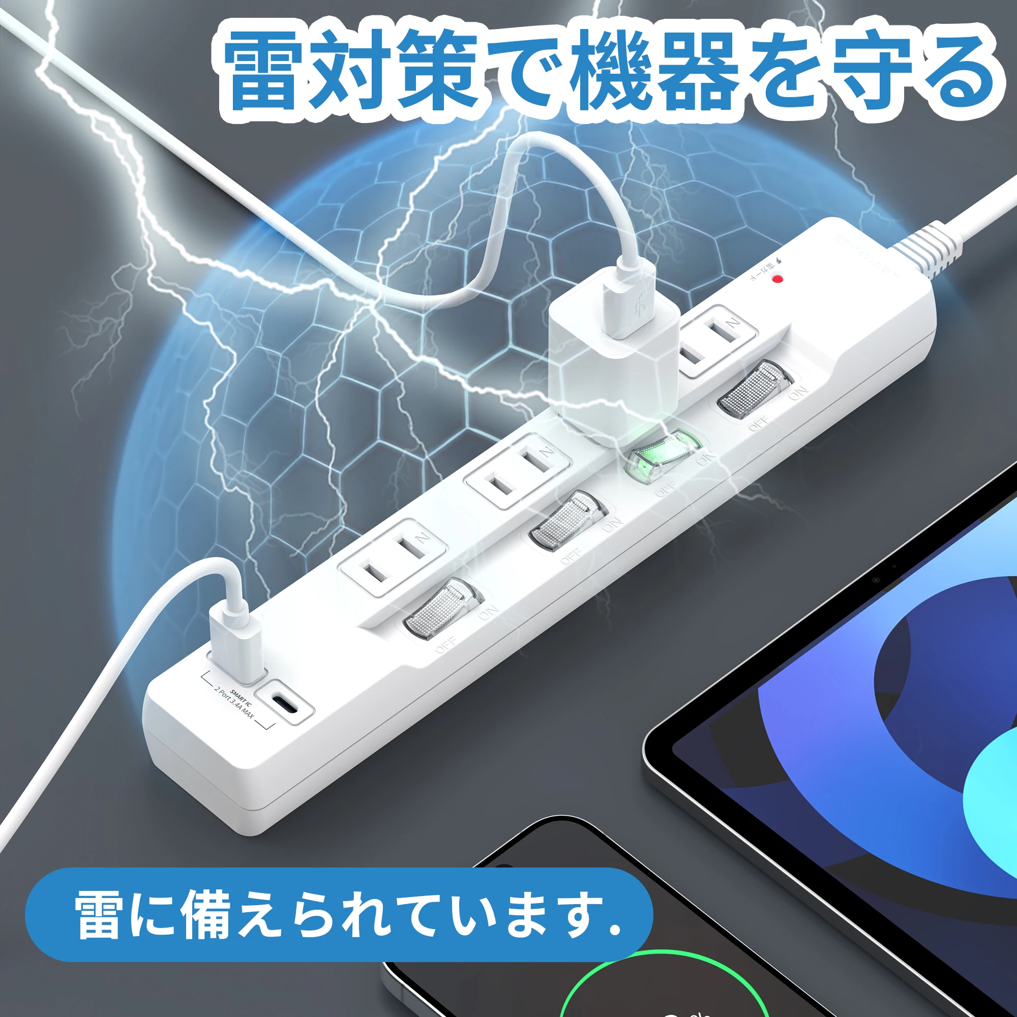 White 4-Socket Power Strip. Ea - Kitchen Appliances Stores ulasan dan harga