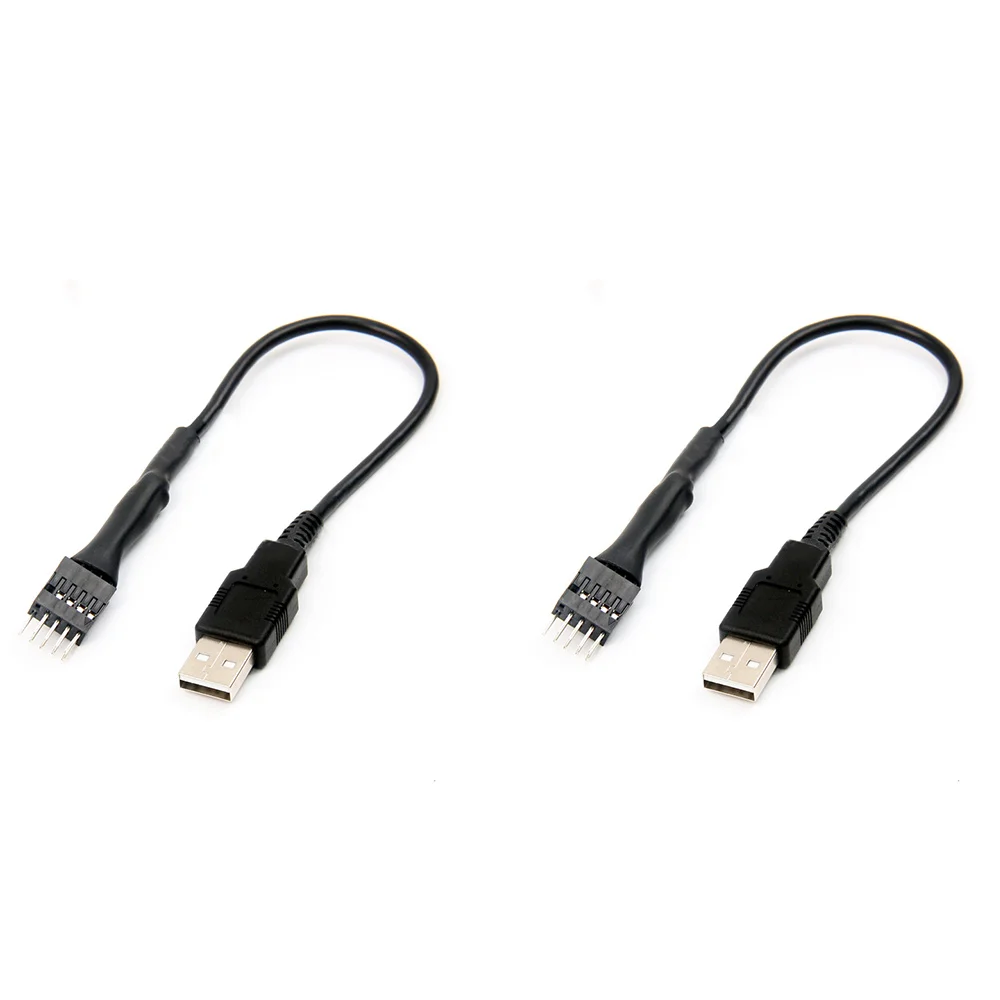 2pcs 20cm 9-poliger Stecker auf externem USB ein männliches PC-Mainboard internes Daten verlängerung kabel