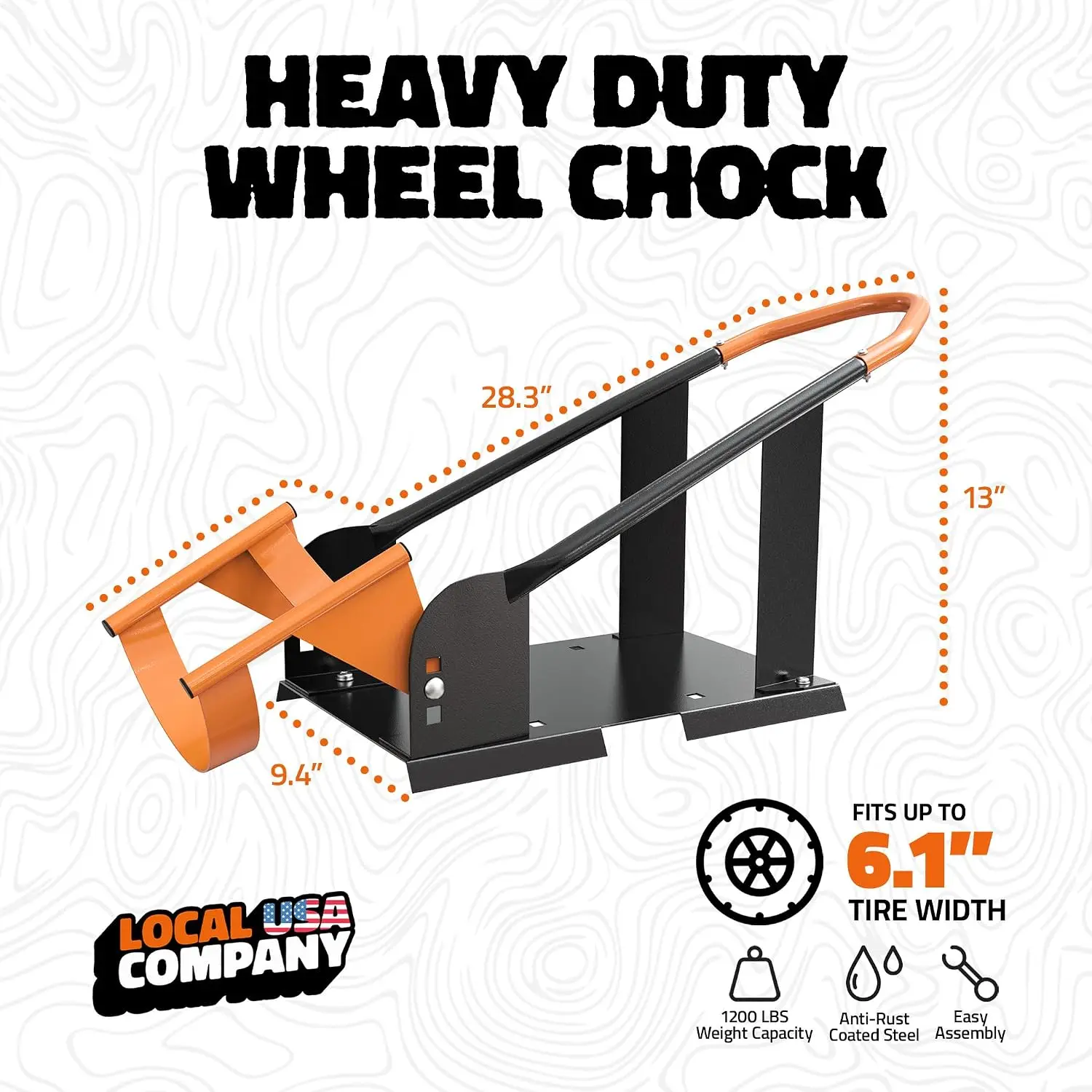 Slim-Profile Motorcycle Wheel Chock for Trailer Truck Bed & Garage