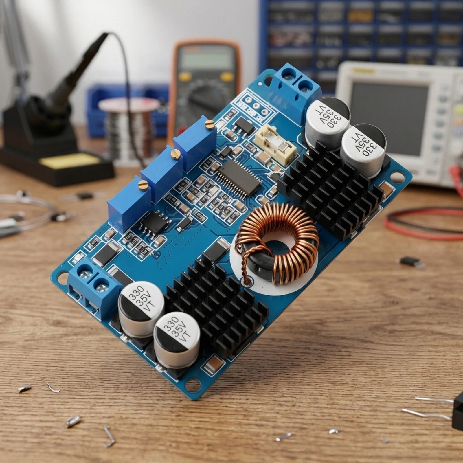 Auto Buck-Boost Power Module Based on LTC3780 IC 5V to 32V Input Range 1V to 30V Output Adjustable 80W 130W Peak