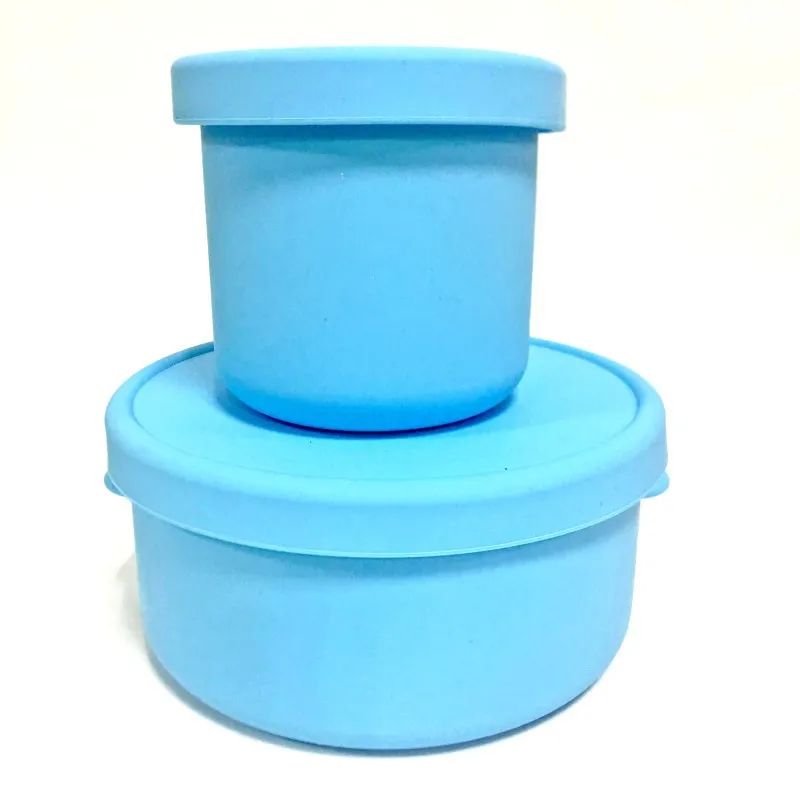 

Food grade silicone thermal insulation lunch box, household round crisper with lid