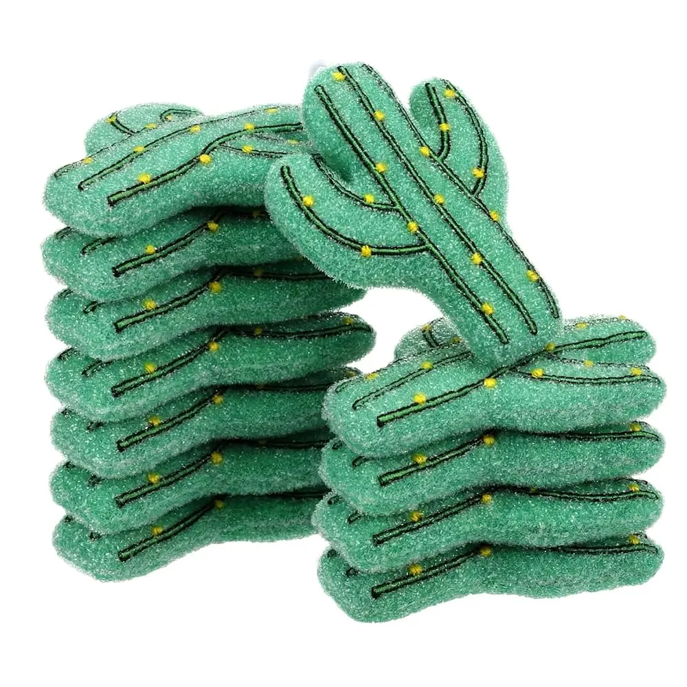 

12 Pcs Cactus Sponge Dish Scrubber Dual Sided Non Scratch Dish Washing Scrubbers Reusable Household Cleaning Kitchen Tools fo