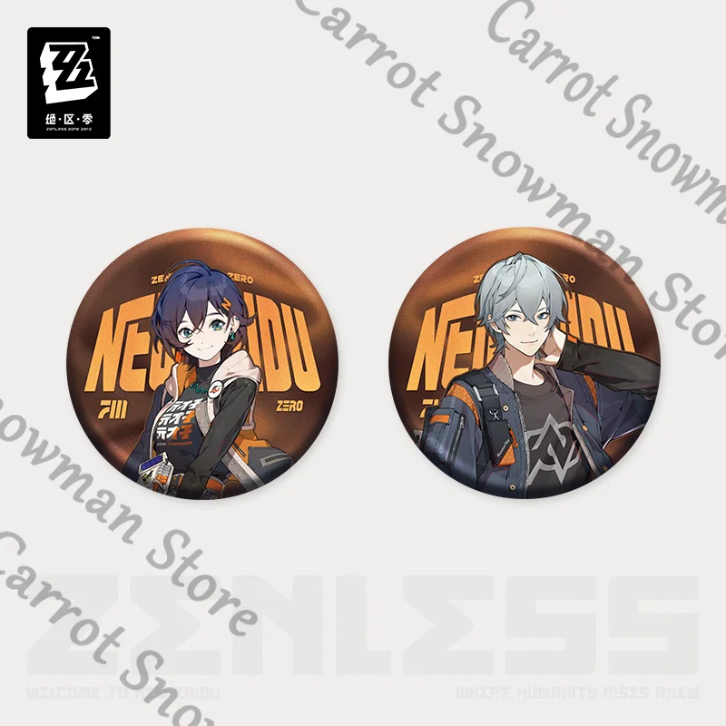 Anime genuino Zenless Zone Zero Belle Wise insignia emblema hojalata broche cuentas brillantes Cospaly regalo de dibujos animados