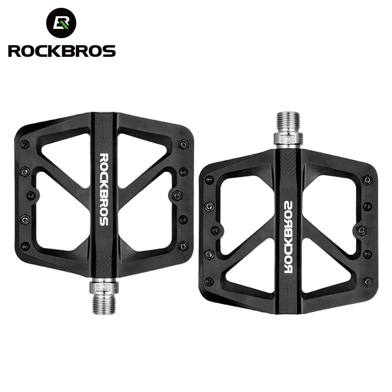 ROCKBROS Bike Pedals Bicycle Ultralight Seal Bearings Cycling Nylon MTB Road Pedals Flat Platform Pedals Bicycle Parts Accessory