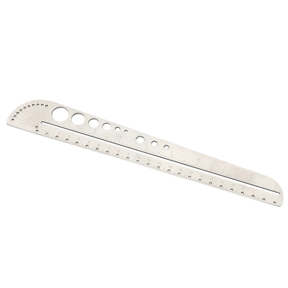 26.3cm Stainless Steel Multifunctional Ruler Combines Scale Compass Protractor Hexagon Tool Precision Drawing Graphic Mapping