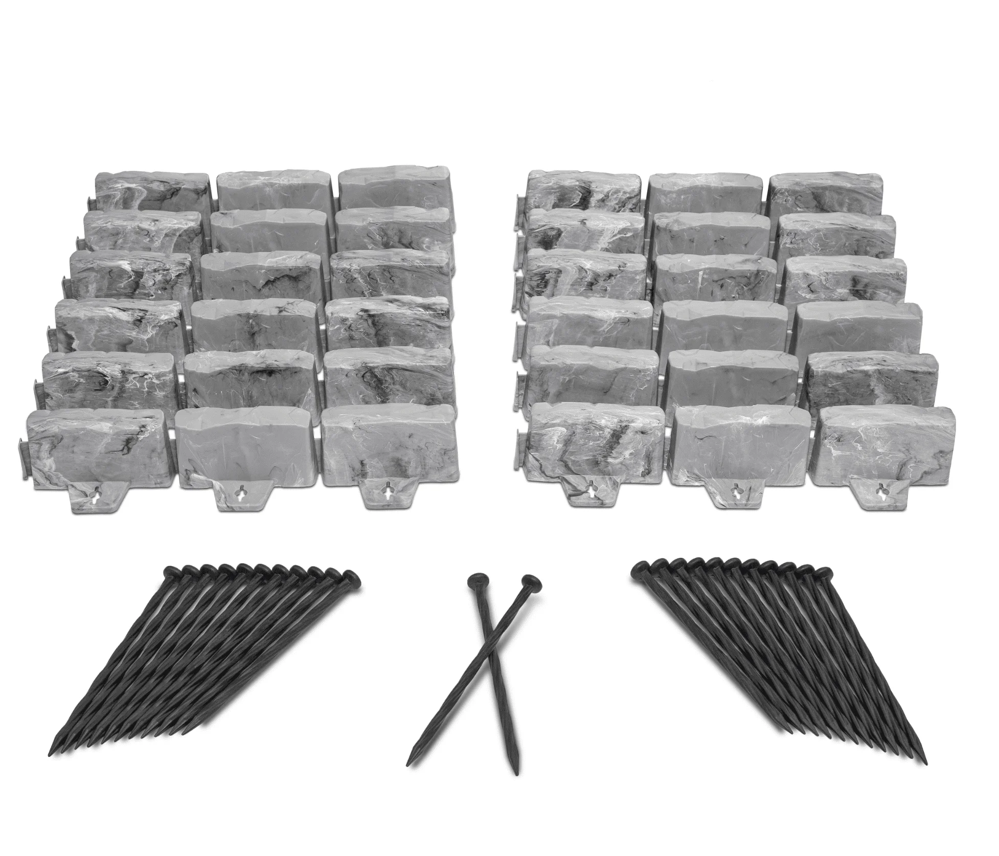 

Decorative No-Dig Landscape Edging Kit - 20 ft., Light Gray Faux Stone