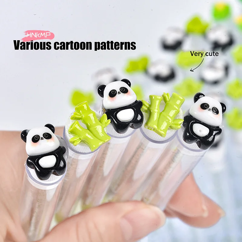 귀여운 판다 대나무 속눈썹 브러쉬 튜브 1/2/5개 세트 크리스탈 래쉬 마스카라 완드 눈썹 빗 스풀리 메이크업 도구