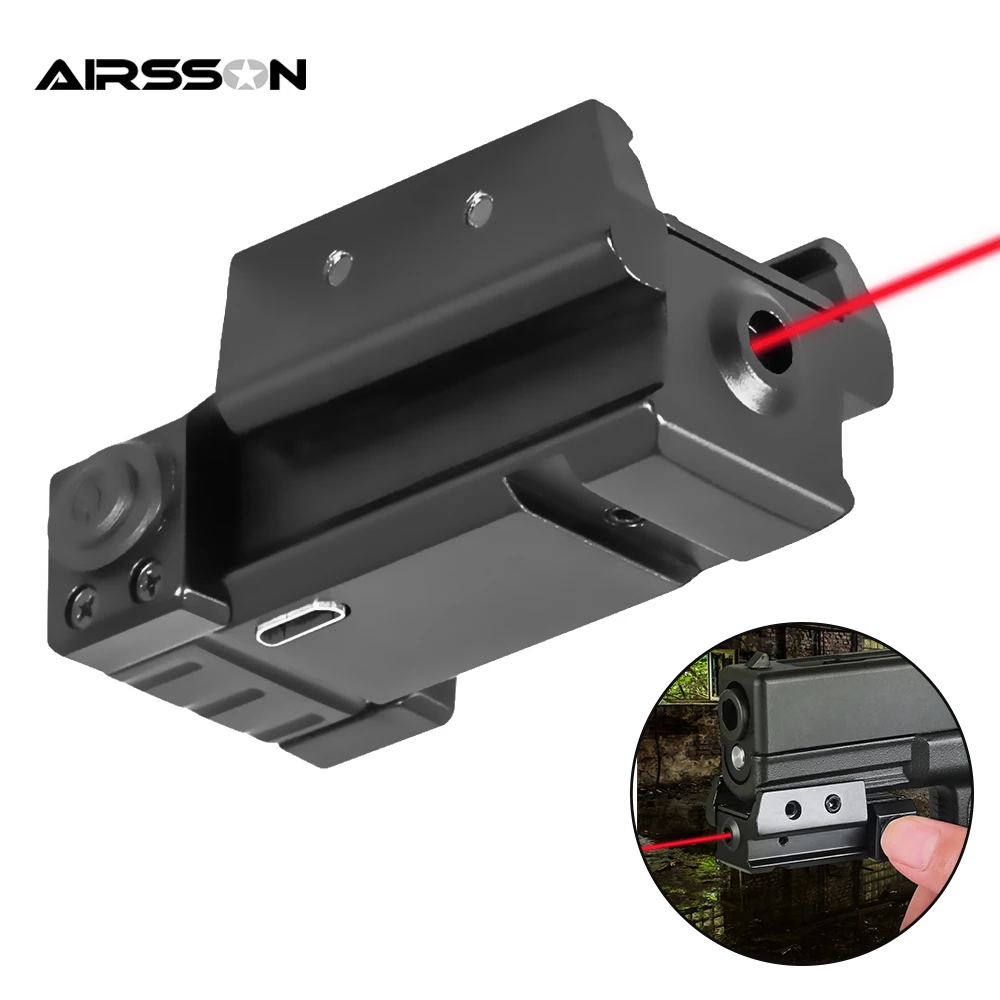 

Tactical Red Laser Sight for Rifle Pistol Handgun USB Rechargeable Red Dot Laser Weapon Gun Laser Sight for Picatinny Rail Mount