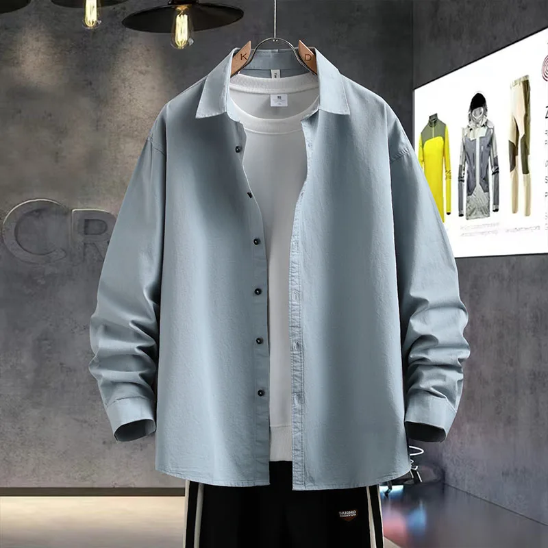

Pure Cotton Long Sleeve Casual Shirt Men's Color Workwear Vintage Outerwear Spring Autumn New Style American Trend